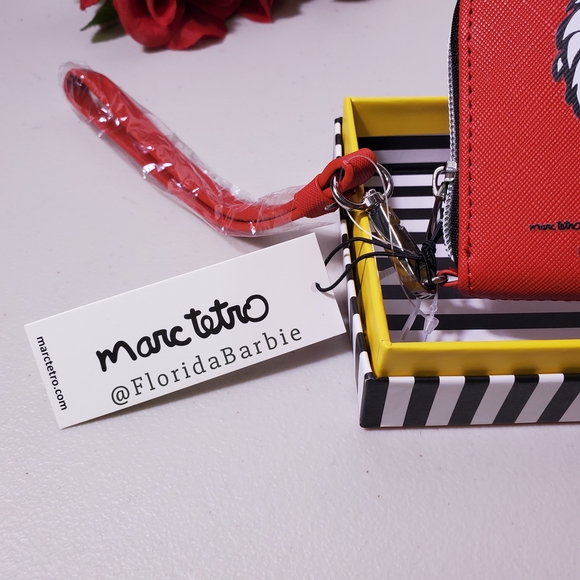 Marc Tetro Women Men Red Westie Terrier Zip Around Wallet / Wristlet New In Box - Picture 8 of 16